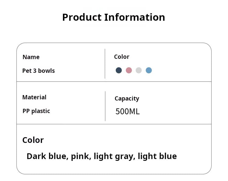3-i-1 skål med mat, vann og automatisk påfyll