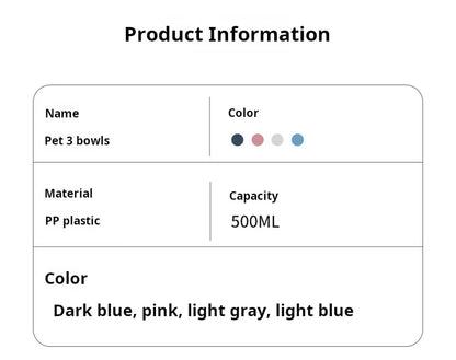 3-i-1 skål med mat, vann og automatisk påfyll
