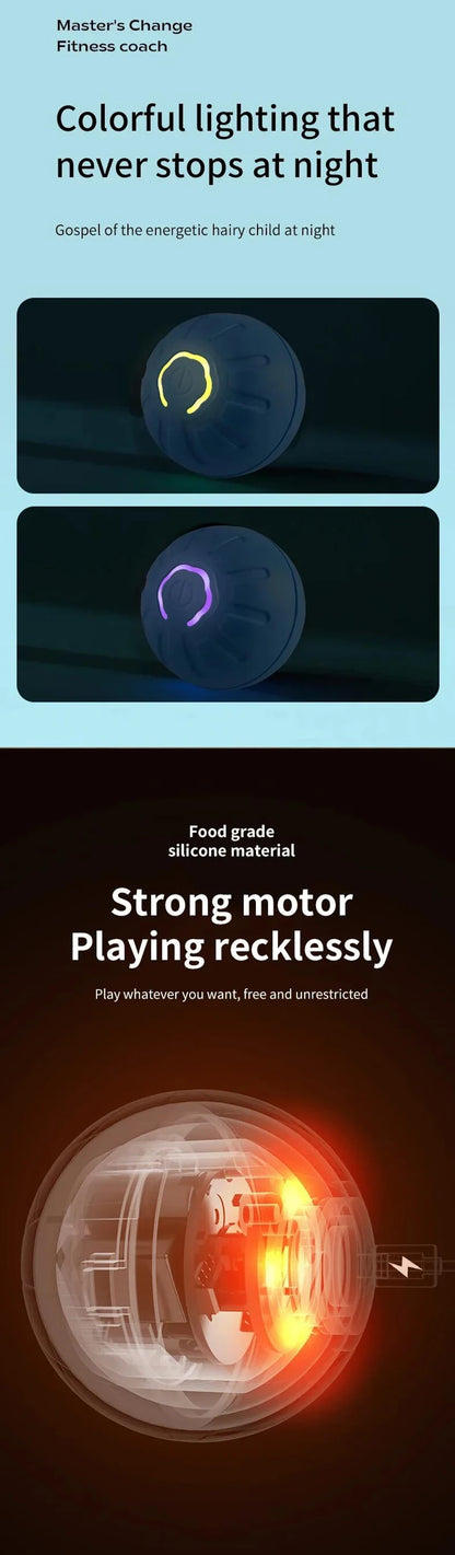 Interaktiv elektronisk hundelekeball – automatisk sprett og bevegelse (USB-lading)