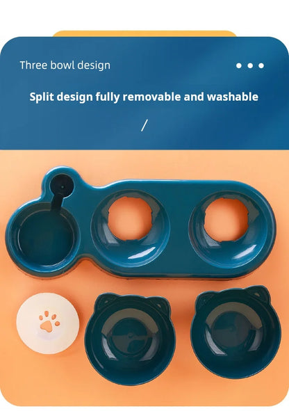 3-i-1 skål med mat, vann og automatisk påfyll